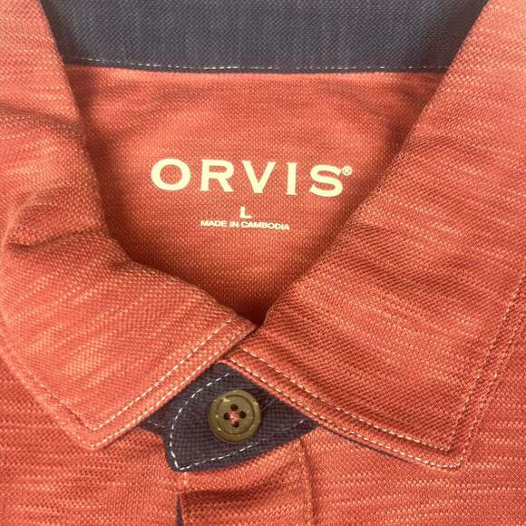Orvis Polo Shirt Mens Small Red Pima Cotton Short Sleeve Golf Casual Lightweight - Picture 2 of 10